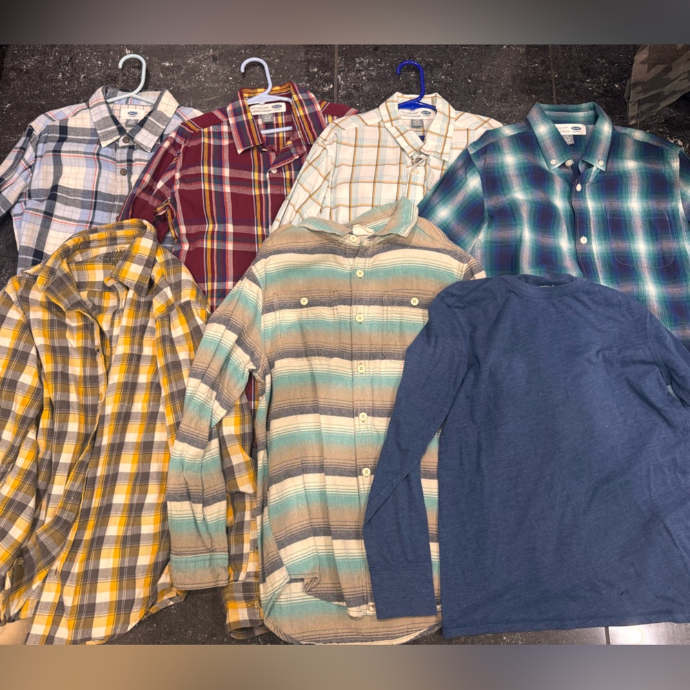 Old Navy Kids Plaid and Striped Button Down Shirts - Multicolor